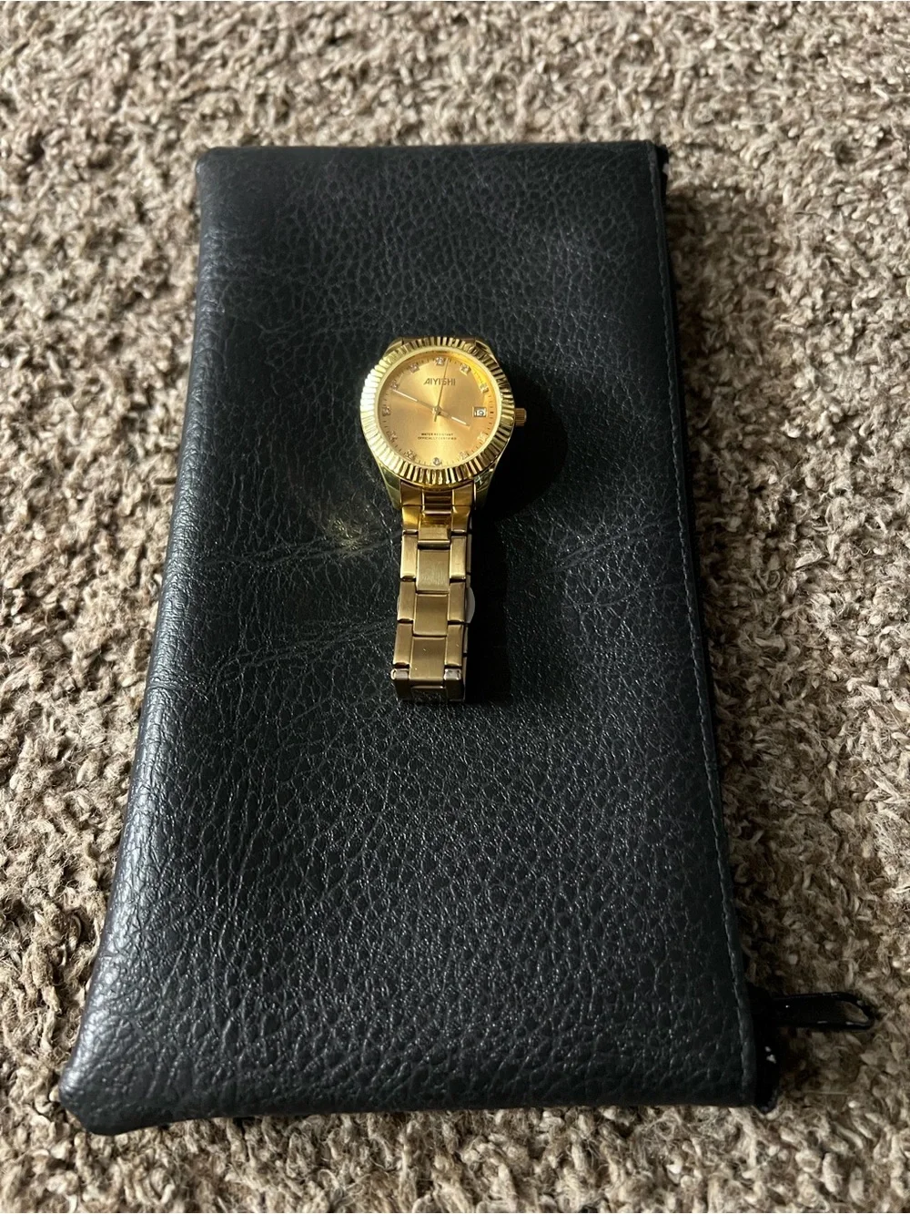 AIYSHI Vintage OG Gold Lab Diamond Stainless Steel Watch